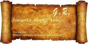 Gangetz Rozália névjegykártya
